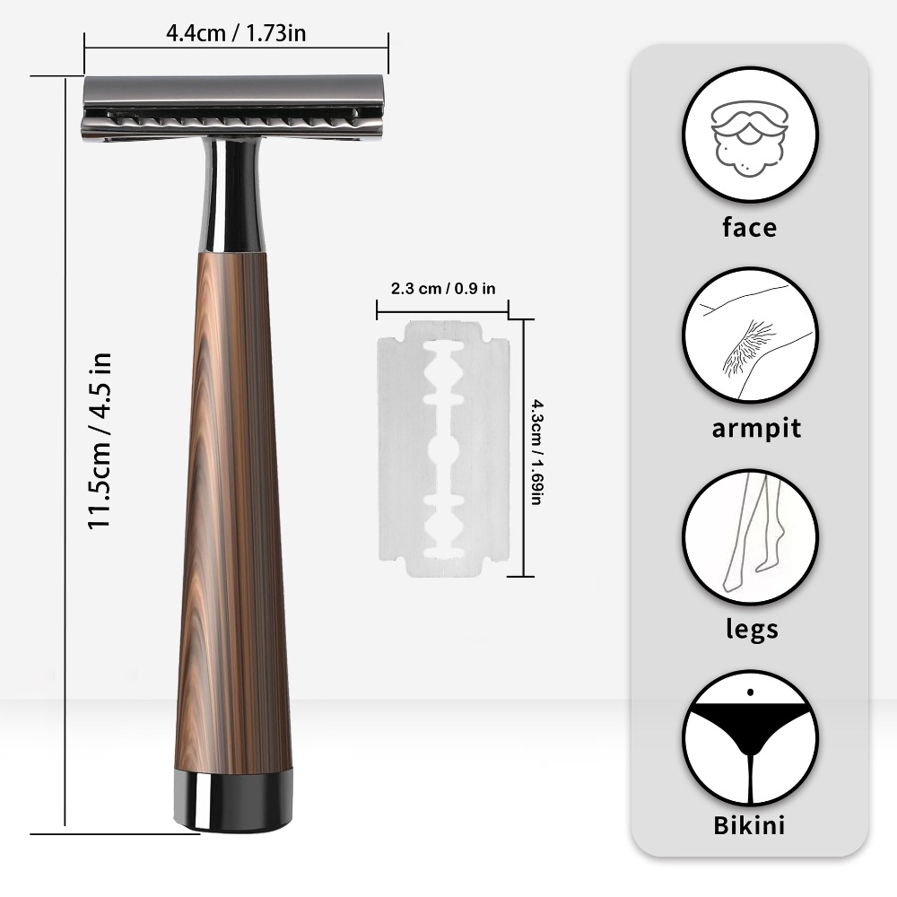 Safety Razor Handle - Advanced Double Edge Safety Razor Faux